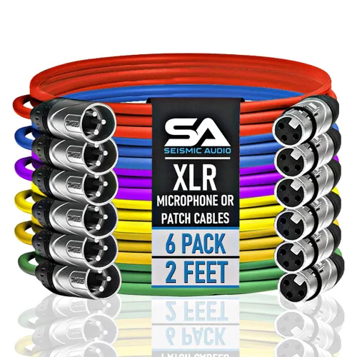 Miniatura 21 de Seismic Audio SAXLX-2Brown-Paquete de 6 cables de conexión XLR de 2 pies marrones - Cables de micrófono - Cables XLR macho a hembra - 2 pies