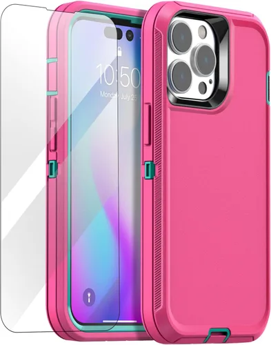 Miniatura 16 de AICase Funda para iPhone 14 Pro Max (6.7") con Protector de Pantalla de Vidrio, Protección contra Caídas de Servicio Pesado, Cuerpo Completo