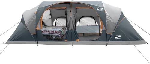 Miniatura 10 de CAMPROS CP Tienda de campaña para 12 personas, tiendas de campaña familiares de 3 habitaciones, tienda familiar impermeable y resistente al viento