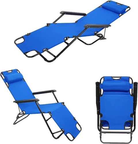 Tumbona plegable para exteriores, tumbona para patio, silla de playa reclinable, silla reclinable para el patio, piscina, césped, silla reclinable