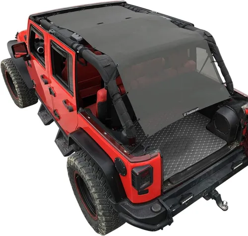 Miniatura 25 de Shadeidea JK - Parasol superior compatible con Jeep Wrangler JKU, cubierta de techo de malla suave (2007-2018) - Bloqueador de ruido de viento UV