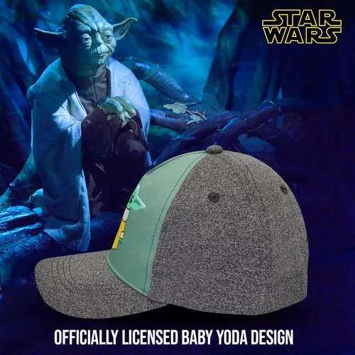 Miniatura 3 de Star Wars Baby Yoda Hat Niño Niños y Niñas, Baby Yoda Gorra de béisbol de 2 a 5 años en negro
