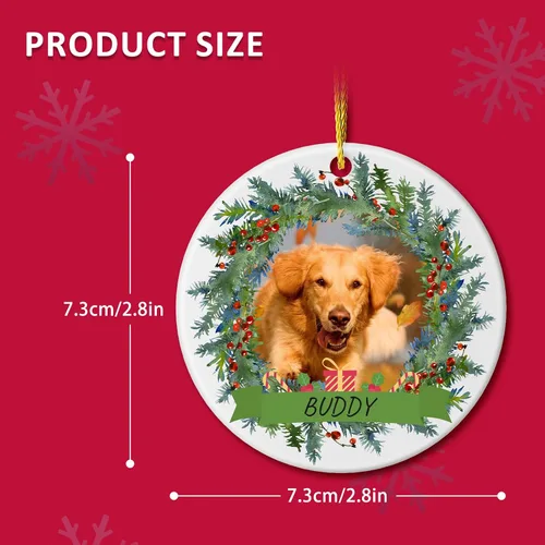 Miniatura 5 de Adornos personalizados para árbol de Navidad con nombre de foto, adorno personalizado para mascotas, adornos de primera Navidad para perros, regalos