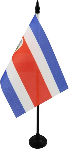 Miniatura 32 de Bandera de mesa de Anguila de 4 x 6 pulgadas, bandera de escritorio británica de Anguila, 5.9 x 3.9 in, palo y base de plástico negro AZ FLAG