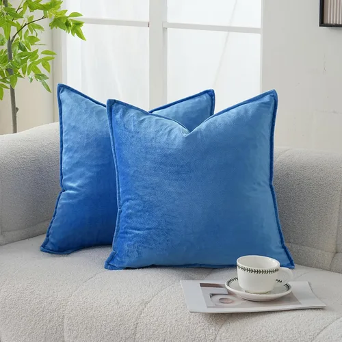 Miniatura 16 de JIAHANNHA Fundas de Almohadas Decorativas de Terciopelo Morado Paquete de 2 Primavera Decorativas Suaves para Sofá Cama Sala de Estar Oficina 18×18