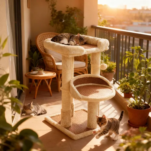 Fansafurn Árbol de varios niveles para gatos de interior, torre moderna para gatos con camas dobles y postes rascadores, árbol para gatos grandes y