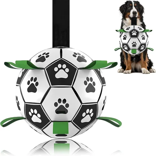 Miniatura 8 de Balón de fútbol para perros, juguetes interactivos para tira y afloja, regalos de cumpleaños para cachorros, juguete de remolcador, juguete de agua