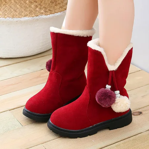 Miniatura 4 de Toddler Kids Snow Boots Booties Baby Girls Princess Shoes Non-Slip Girl's Fleece Lining Footwear Winter Warm Prewalker