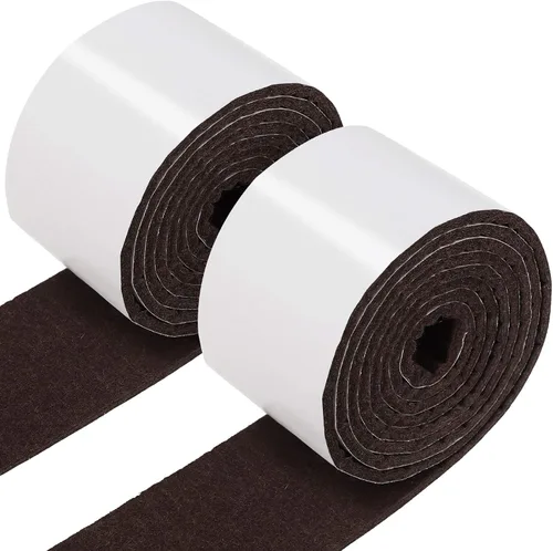 Miniatura 18 de Shappy Paquete de 2 tiras de fieltro con parte trasera adhesiva, rollo de cinta de fieltro, antideslizantes, autoadhesivas, cortables para muebles