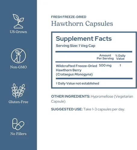 Miniatura 2 de Eclectic Herb - Cápsulas de bayas de espino Apoyo cardiovascular Apoyo para la salud cardíaca, la circulación y la digestión Cultivado