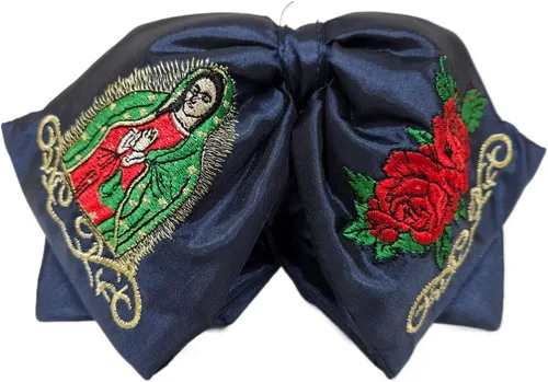 Miniatura 8 de A&C Quinceañeras and More Charro mexicano con bordado Virgen de Guadalupe Moño charro con Virgen de Guadalupe bordada