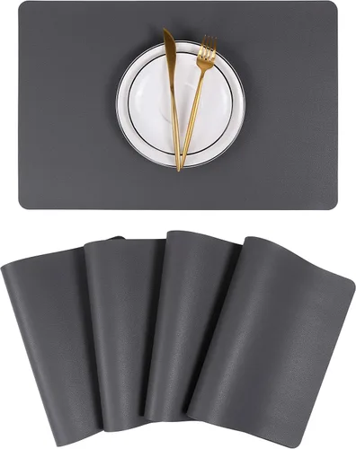 Miniatura 13 de Manteles individuales lavables de cuero para mesa, impermeables, resistentes al calor, fáciles de limpiar para mesa de comedor, cocina