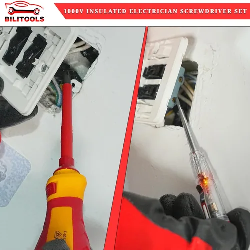 Miniatura 6 de BILITOOLS - Juego de destornilladores para electricista aislado de 1000 V - 13 piezas de herramientas eléctricas con puntas magnéticas de acero