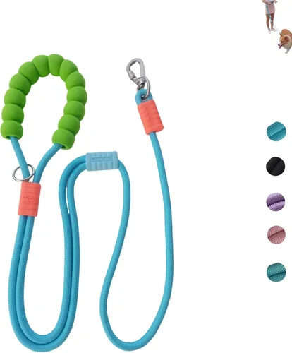 Miniatura 10 de Correa de perro manos libres, cintura elástica ajustable y correa cruzada con mango cómodo, cuerda de nailon resistente para perros pequeños a Negro