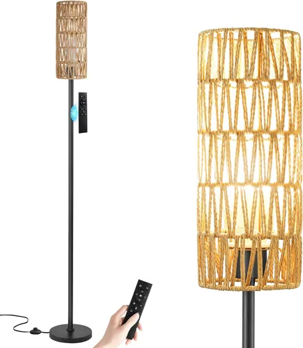 Miniatura 9 de Ambimall Lámparas de pie de 64 pulgadas para sala de estar con control remoto y colores regulables continuos, temperatura y brillo, lámpara de pie