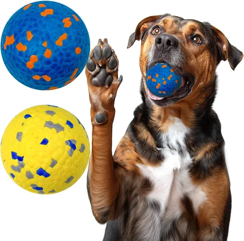 Miniatura 10 de Pelota de juguete indestructible para perros, pelotas de tenis duraderas para masticadores agresivos, pelotas flotantes y de alto rebote