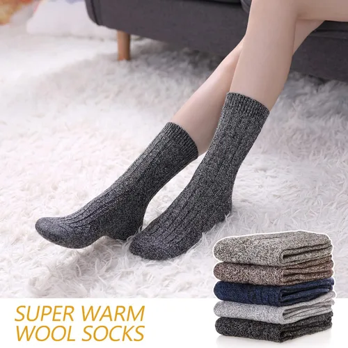 Miniatura 3 de MQELONG Womens 5 Pairs Soft Thick Comfort Casual Cotton Warm Wool Crew Winter Socks