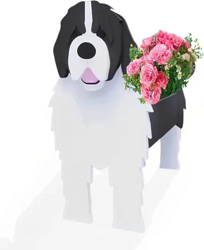 Miniatura 19 de Macetero de flores para perros, regalos para mujeres, bonitas macetas de PVC para perros, macetas para interiores y exteriores, maceta de jardín