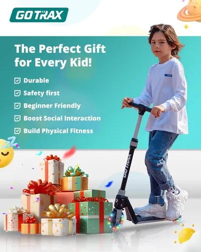 Miniatura 6 de Gotrax K03 - Patinete para niños con ruedas de 5" con luz LED y manillares ajustables, diseño ligero y plataforma antideslizante, carga máxima
