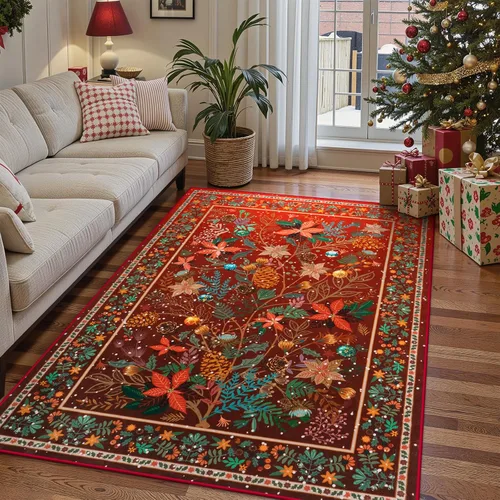 Miniatura 22 de Anidaroel Alfombras botánicas coloridas de 5 x 7 pies, lavables a máquina, para sala de estar, antideslizante, alfombra suave para dormitorio