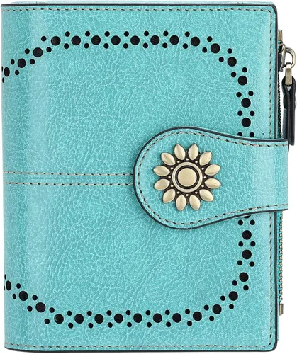 Miniatura 20 de Lavemi Cartera de Piel para Mujer Pequeña Compacta con Bloqueo RFID Estuche para Tarjetas de Crédito Monedero con Bolsillo con Cremallera Small