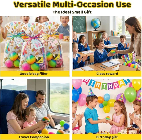 Miniatura 8 de LovesTown 5 bolas antiestrés para adultos, juguetes para apretar, para niños, bolas sensoriales para aliviar la ansiedad, regalos de fiesta, bolsas