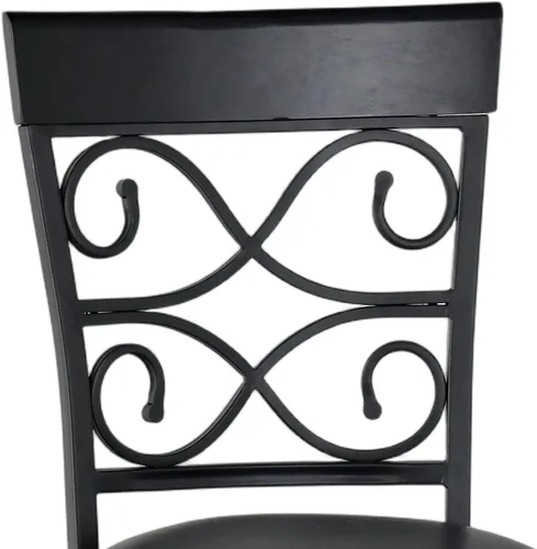 Miniatura 2 de ERGOMASTER Taburetes de bar giratorios de 30 pulgadas, sillas de bar industriales retro, marco de hierro, negro, juego de 2