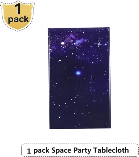 Miniatura 3 de Tatuo 1 paquete de mantel rectangular de plástico con galaxia, estrella espacial, nebulosa morada, desechable, cielo nocturno estrellado