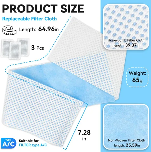 Miniatura 2 de Paquete de 3 filtros reutilizables tipo A o C, filtro de piscina sobre el suelo, solo cartucho de repuesto adecuado para filtro de piscina