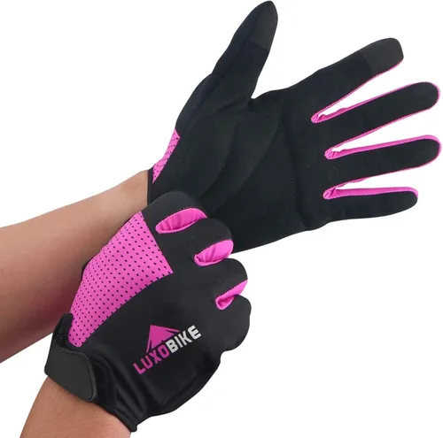 Miniatura 5 de Guantes de ciclismo, guantes de ciclismo para mujer, ligeros, transpirables, absorben los golpes, guantes deportivos con pantalla táctil, guantes