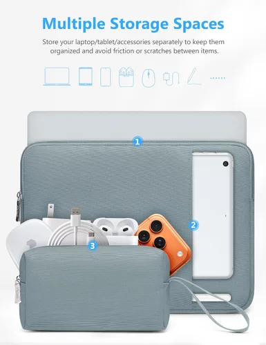 Miniatura 2 de HYZUO Juego de bolsas para laptop de 13 pulgadas para MacBook Air 13 M5/M4/M3/M2/M1 A3449 2026-2018, MacBook Neo 2026 A3404 de 13 pulgadas, MacBook