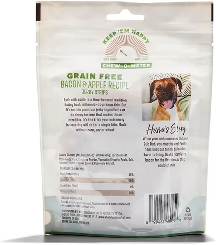 Miniatura 2 de Whole Paws, Golosinas para perros de cecina sin granos, receta de tocino y manzana, 5 onzas