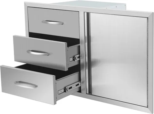 Miniatura 14 de Cajones de cocina para exteriores de 18 pulgadas de ancho x 24 pulgadas de alto x 23 pulgadas de profundidad, cajones de barbacoa de acceso