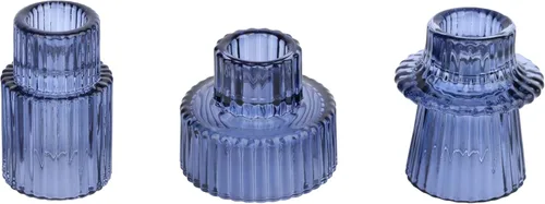 Miniatura 11 de Vixdonos Juego de 3 portavelas de cristal rosa para velas cónicas, velas de pilar y velas de candelita