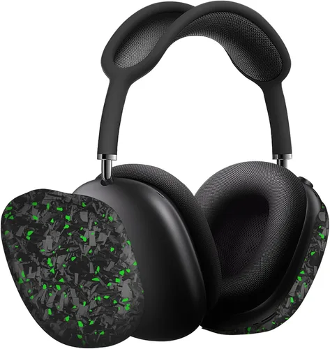 Miniatura 13 de MONOCARBON Funda de fibra de carbono real para AirPods Max (2024/2020), cubierta protectora de grado militar para auriculares Apple Max, único Verde