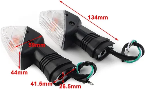 Miniatura 4 de FSFY - 1 par de luces indicadoras de señal de giro trasera de motocicleta, lente blanca para Kawasaki Ninja ZX-6R ZX-6RR 600 636 Z750S KLE 500/650