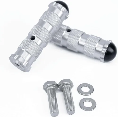 Miniatura 8 de PROCNC Pedales universales antideslizantes de 8 mm para motocicleta con pernos de instalación para Aprilla Honda Kawasaki Ducati Suzuki Yamaha Negro