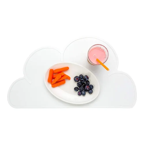 Miniatura 7 de Restaurantware Mantel individual de silicona con forma de nube para alimentos, color verde azulado, antideslizante, fácil de limpiar, protección
