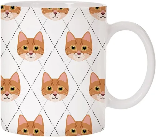 Miniatura 15 de Adorable Cat Breed Design Argyle Pattern Taza de café de cerámica (abisinian)