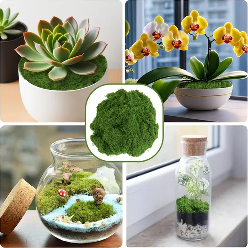 Miniatura 6 de Musgo verde falso para plantas en maceta, musgo artificial para manualidades en interiores, decoración de mesa de bricolaje, accesorios de jardín