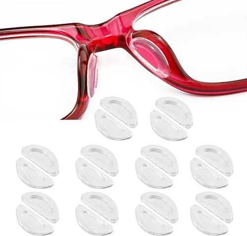 Miniatura 9 de Almohadillas de nariz para gafas, 0.079 pulgadas de grosor adhesivo antideslizante de silicona para lentes, almohadilla de nariz de silicona suave