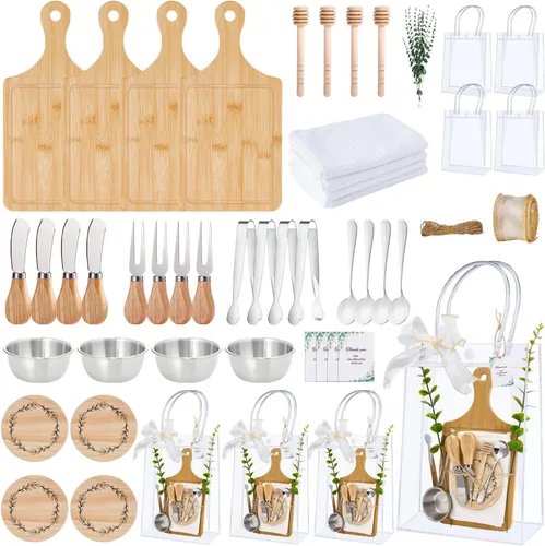 Miniatura 10 de Premios de baby shower para ganadores del juego, tablero de queso, juego de utensilios de cocina de acero inoxidable, toalla de agradecimiento
