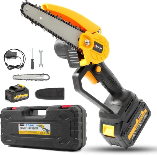 Wagan EL7007 OneVolt - Motosierra inalámbrica de 6 pulgadas, mini motosierra con batería recargable de 3.0 Ah con certificación UL, sierra de mano