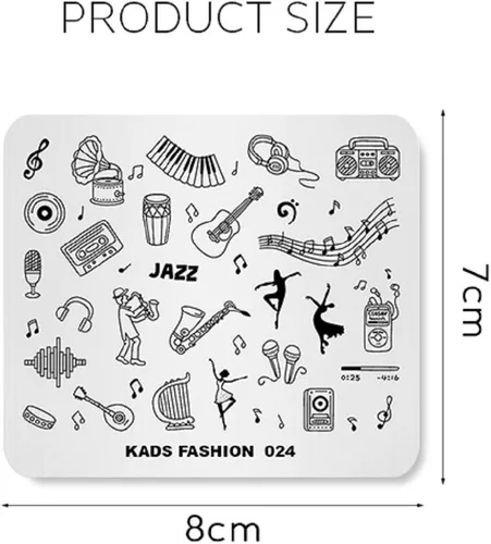 Miniatura 4 de KADS Nail Art Image Stamping Plates Guitar Pattern Music Fashion Image Plates DIY Plantilla de manicura (FA024)