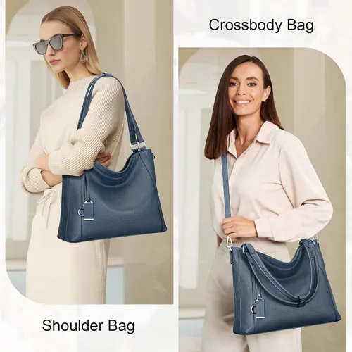 Miniatura 18 de Over Earth Genuine Leather Purses for Women Large Hobo Bags Lady Shoulder Handbags with Detachable Strap