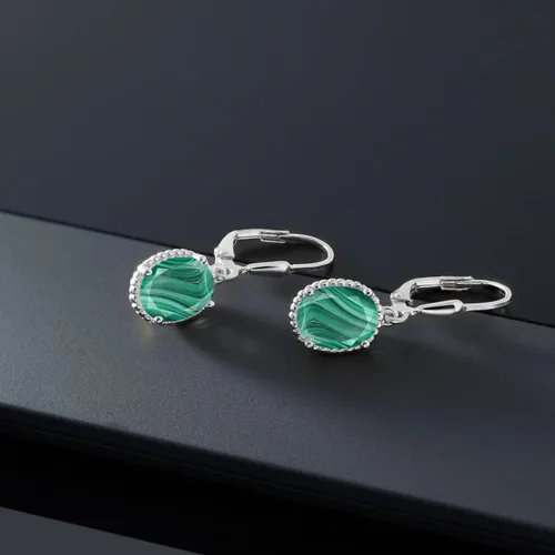 Miniatura 81 de Gem Stone King Aretes colgantes de gota para mujer, plata de ley 925, piedra natal ovalada de 0.354 x 0.276 in, joyería fina, regalos para ella