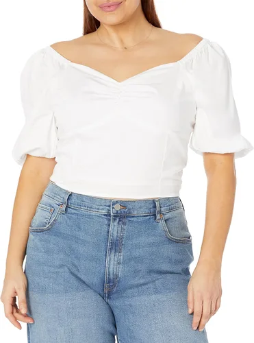 Miniatura 4 de The Drop Annie Sweetheart - Camiseta de manga abullonada con escote corazón para mujer