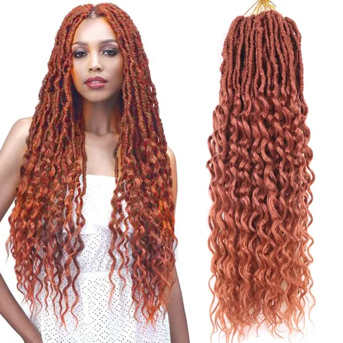 Miniatura 40 de Cabello de ganchillo para mujeres negras Goddess Locs de 14 pulgadas 8 paquetes 613 Locs falsos suaves preenganchados trenzas de ganchillo cabello