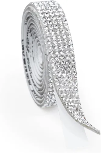 Miniatura 12 de Cinta de diamantes de imitación brillantes de 0.4 pulgadas para manualidades, tiras de cristal autoadhesivas, calcomanías de diamantes de imitación