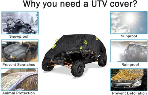 Miniatura 11 de UTV Cover for CFMOTO UForce 1000 XL (Four-Seat) 2021-2026, Waterproof & Heavy Duty Protection, Fits Most UTVs, All Weather Outdoor Use, Easy to